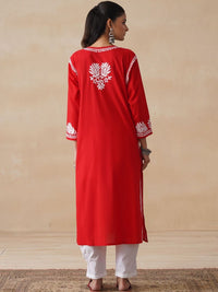 Rumah Wanita Chikankari Sulam Kurta Chikankari