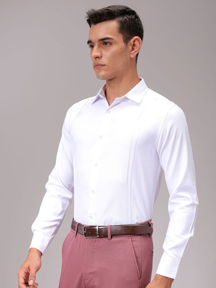The Indian Garage Co. X Luxe Men Solid Spread Collar Slim Fit Formal Shirt