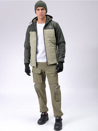The Indian Garage Co Men Hooded Colourblocked Slim Fit Puffer Jacket
