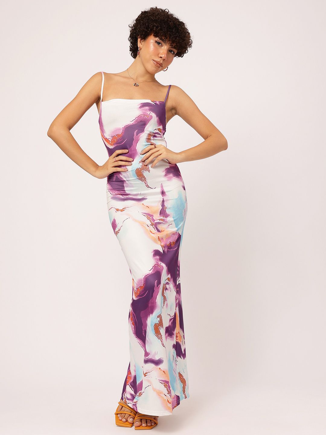 DressBerry Slit-Edge Chic Printed Bodycon Maxi Dress