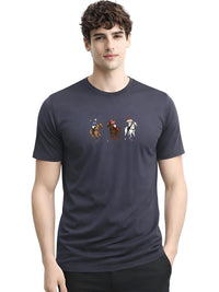 ADRO Graphic Printed Round Neck Short Sleeves Regular Fit Pure Cotton T-shirt