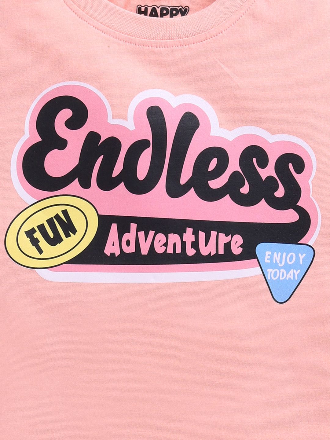 Happy Faces Kids Boys Typography Printed Pure Cotton T-Shirt