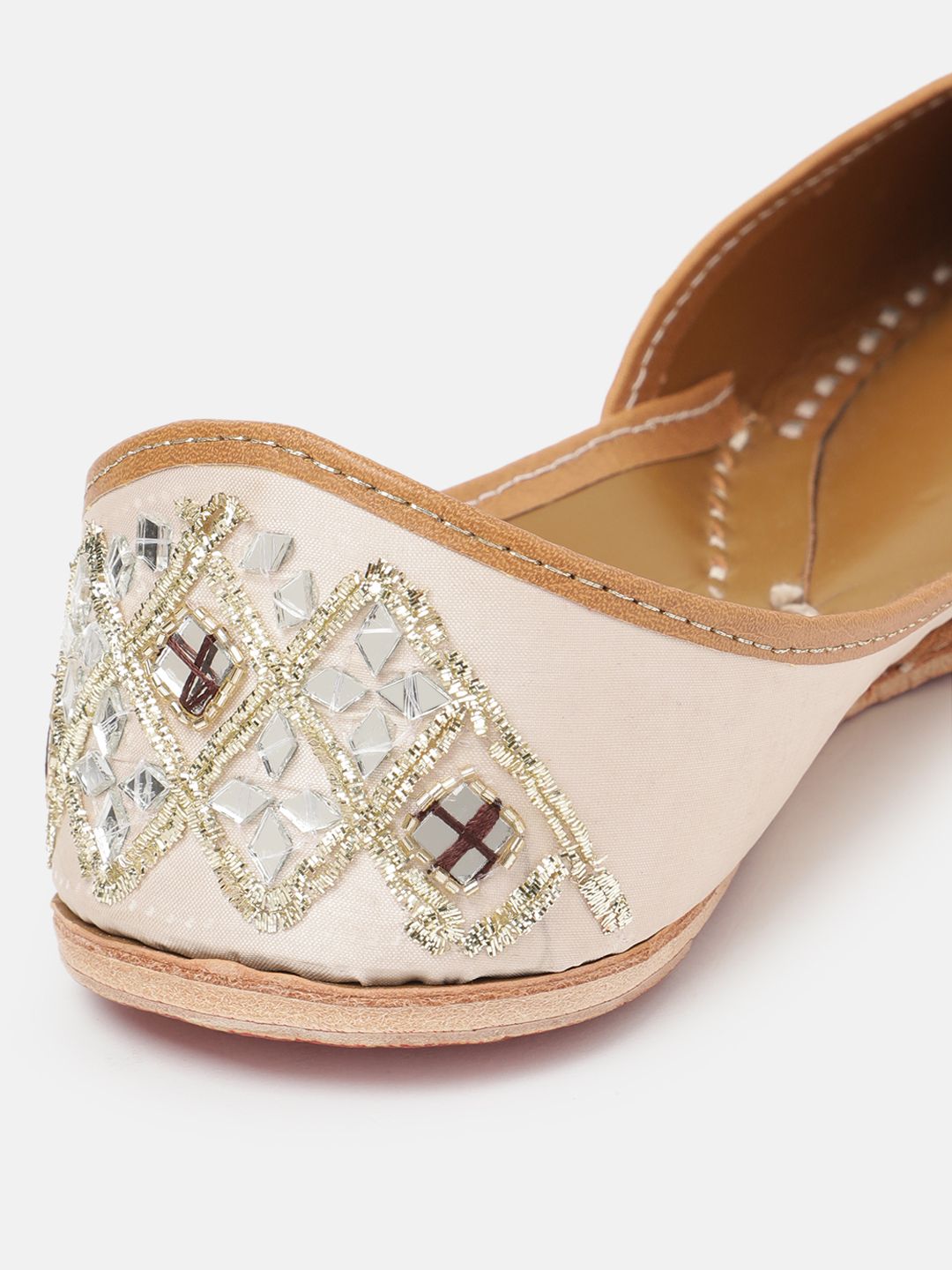 House of Pataudi Women Mirror Embellished Mojaris