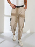 Campus Sutra Men Solid Mid-Rise Comfort Easy Wash Cargos Trousers
