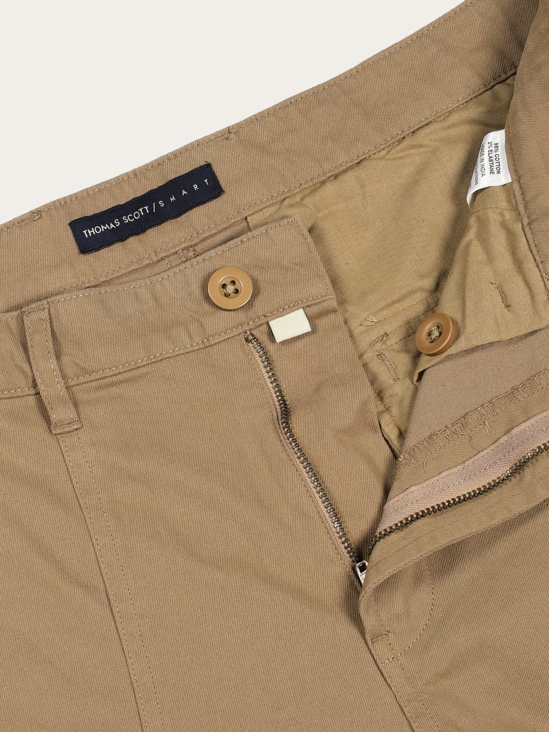 Thomas Scott Men Cotton Mid-Rise Regular Fit Trousers