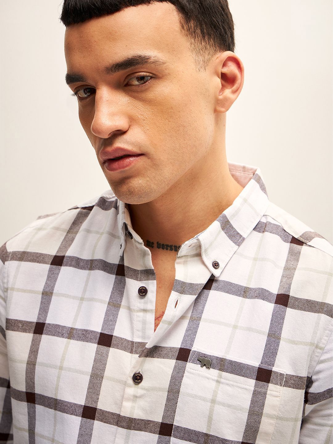 THE BEAR HOUSE Men Slim Fit Checked Casual Shirt