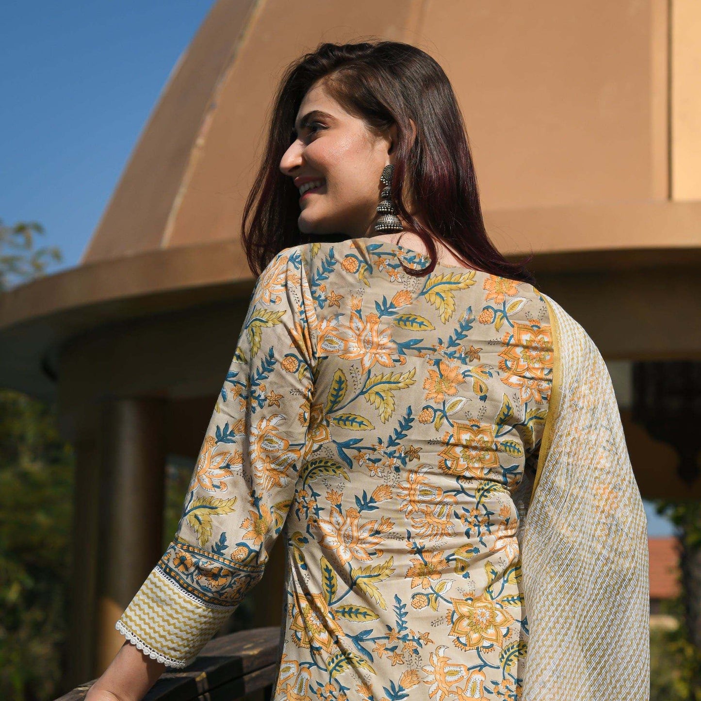 KALINI Ethnic Motifs Printed Regular Kurta with Trousers & With Dupatta