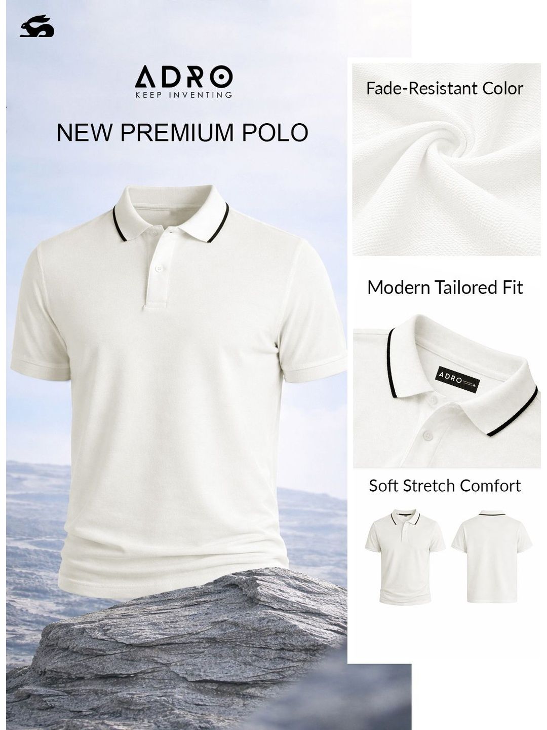 ADRO Men Polo Collar T-shirt