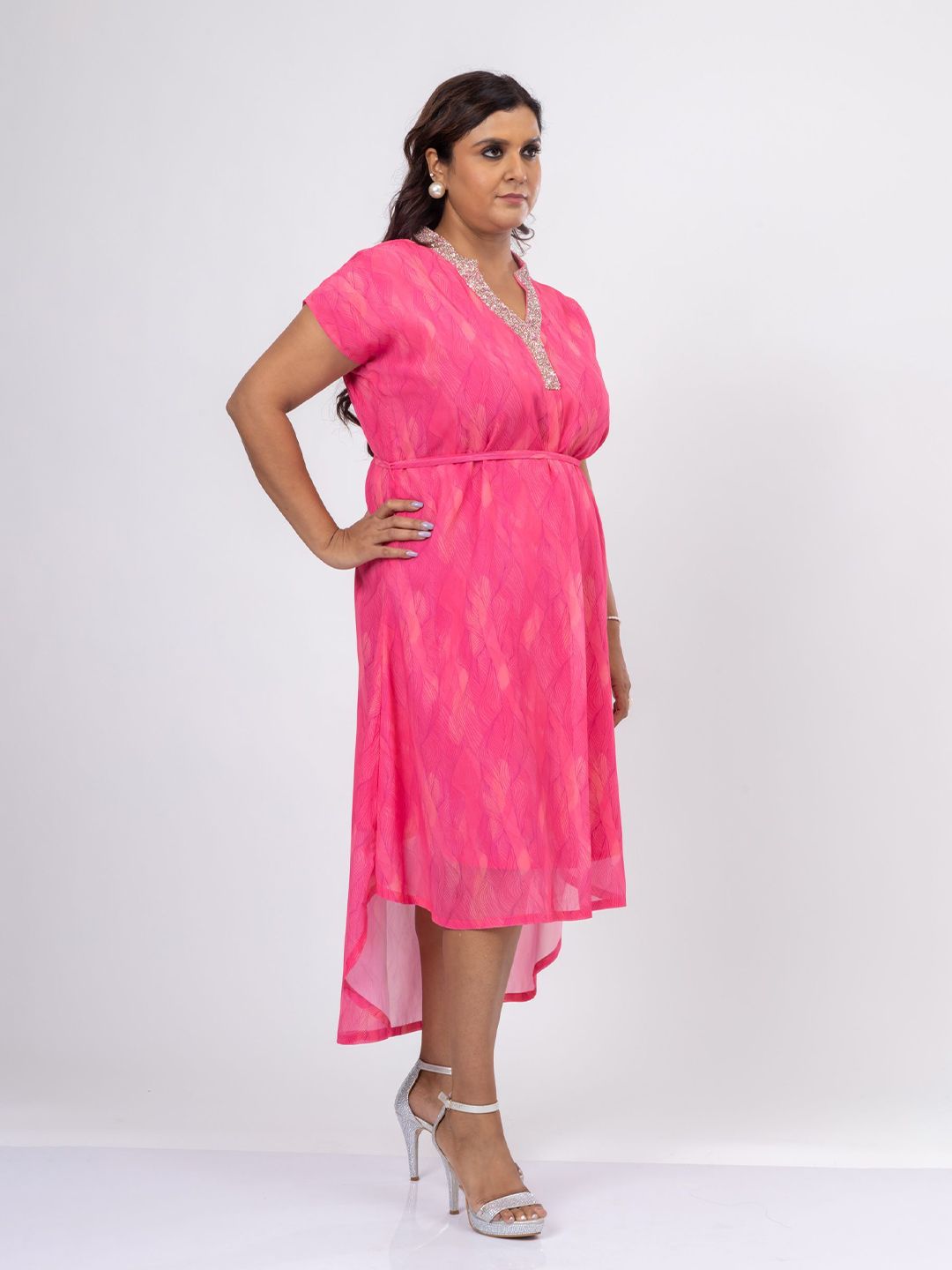 Pakaian Mamicha Wanita Mandarin Collar Satin A-Line