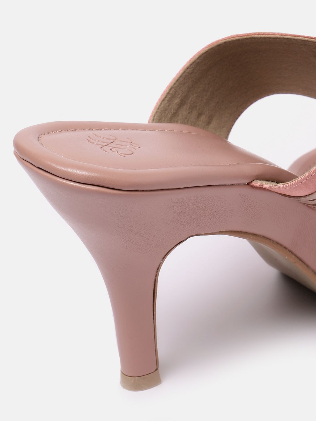 House of Pataudi Open Toe Striped Slim Heels