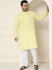 SOJANYA PLUS Ethnic Motifs Embroidered Mandarin Collar Straight Kurta with Pyjamas