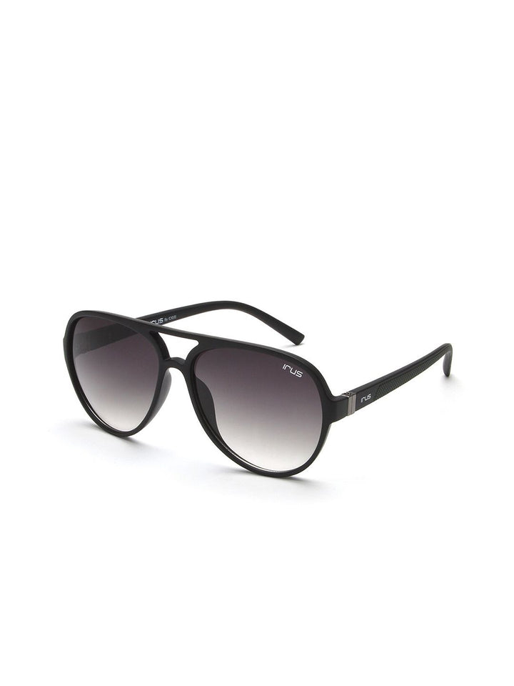 IRUS by IDEE Unisex Grey Lens & Black Aviator Sunglasses with UV Protected Lens
