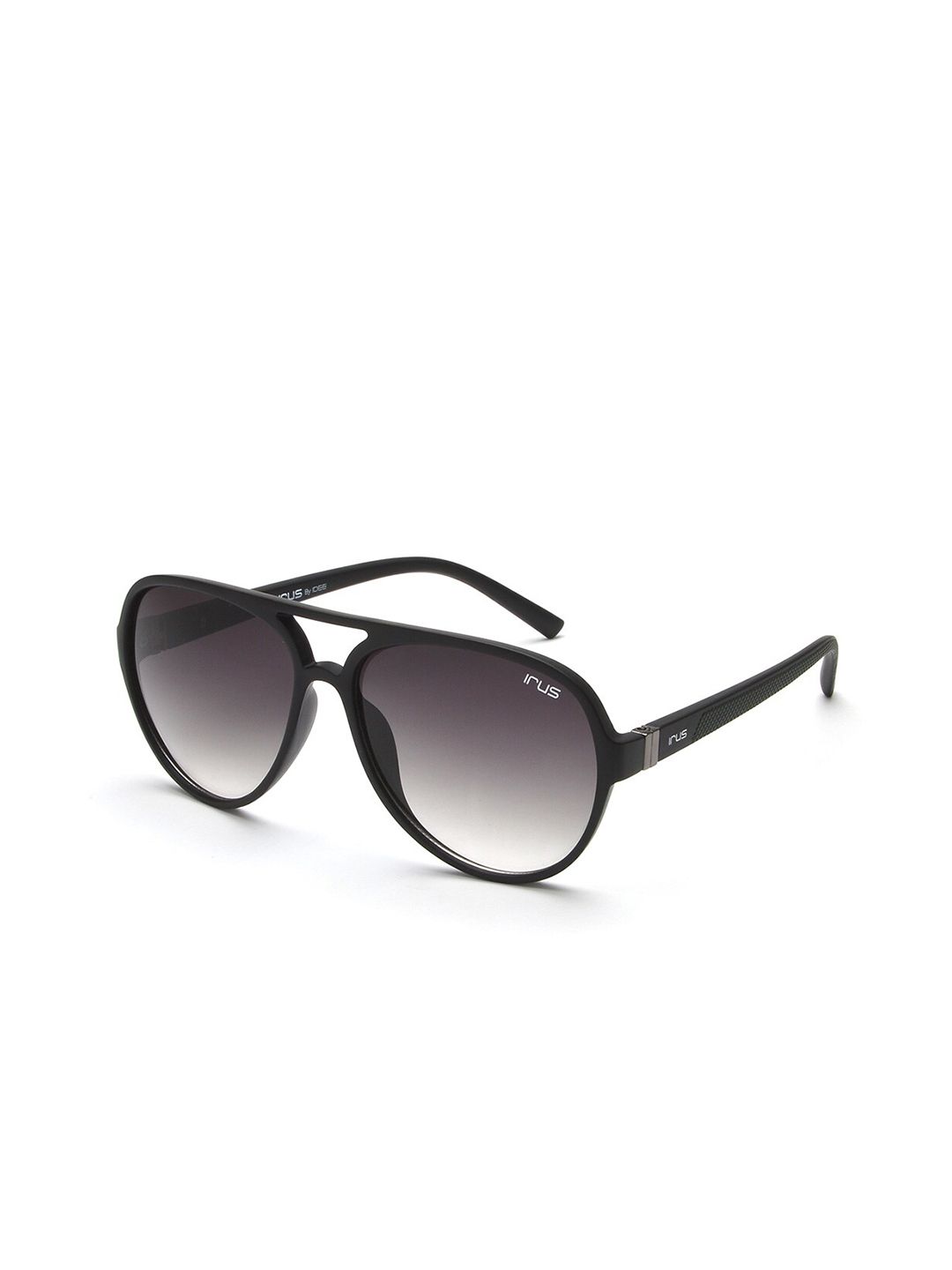 IRUS by IDEE Unisex Grey Lens & Black Aviator Sunglasses with UV Protected Lens