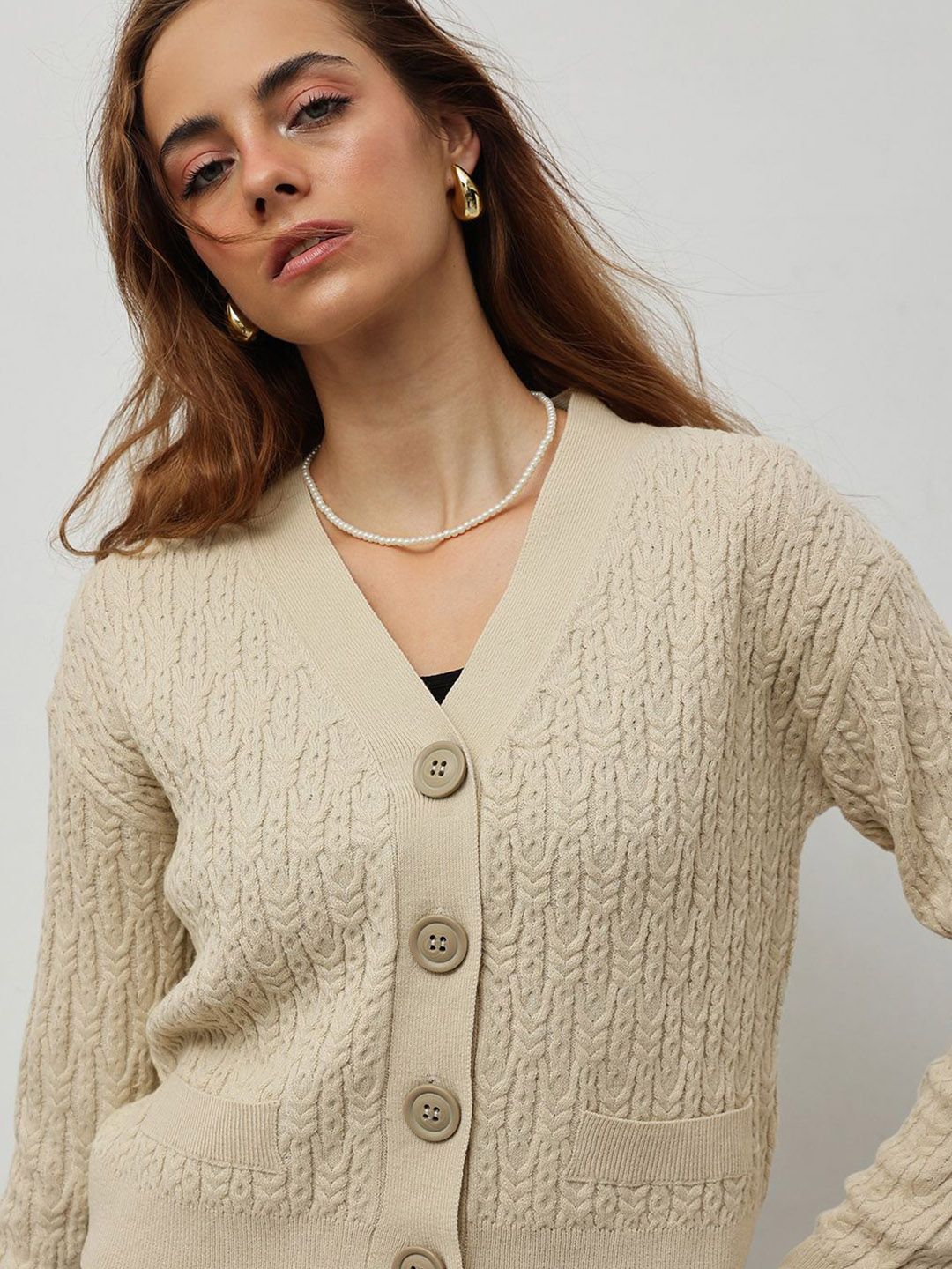 STREET 9 Women Cable Knit Cardigan