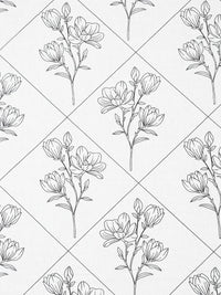 Myntra Elegant Homes White & Grey Floral 400 TC Bedsheet with 2 Pillow Covers