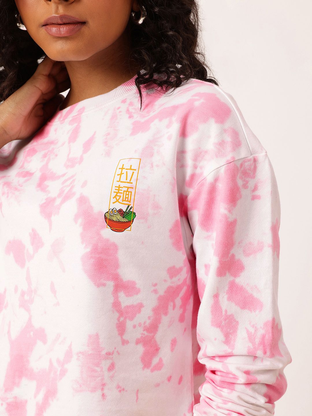 DressBerry Dyed & Printed Cotton Terry Boxy Sweatshirt