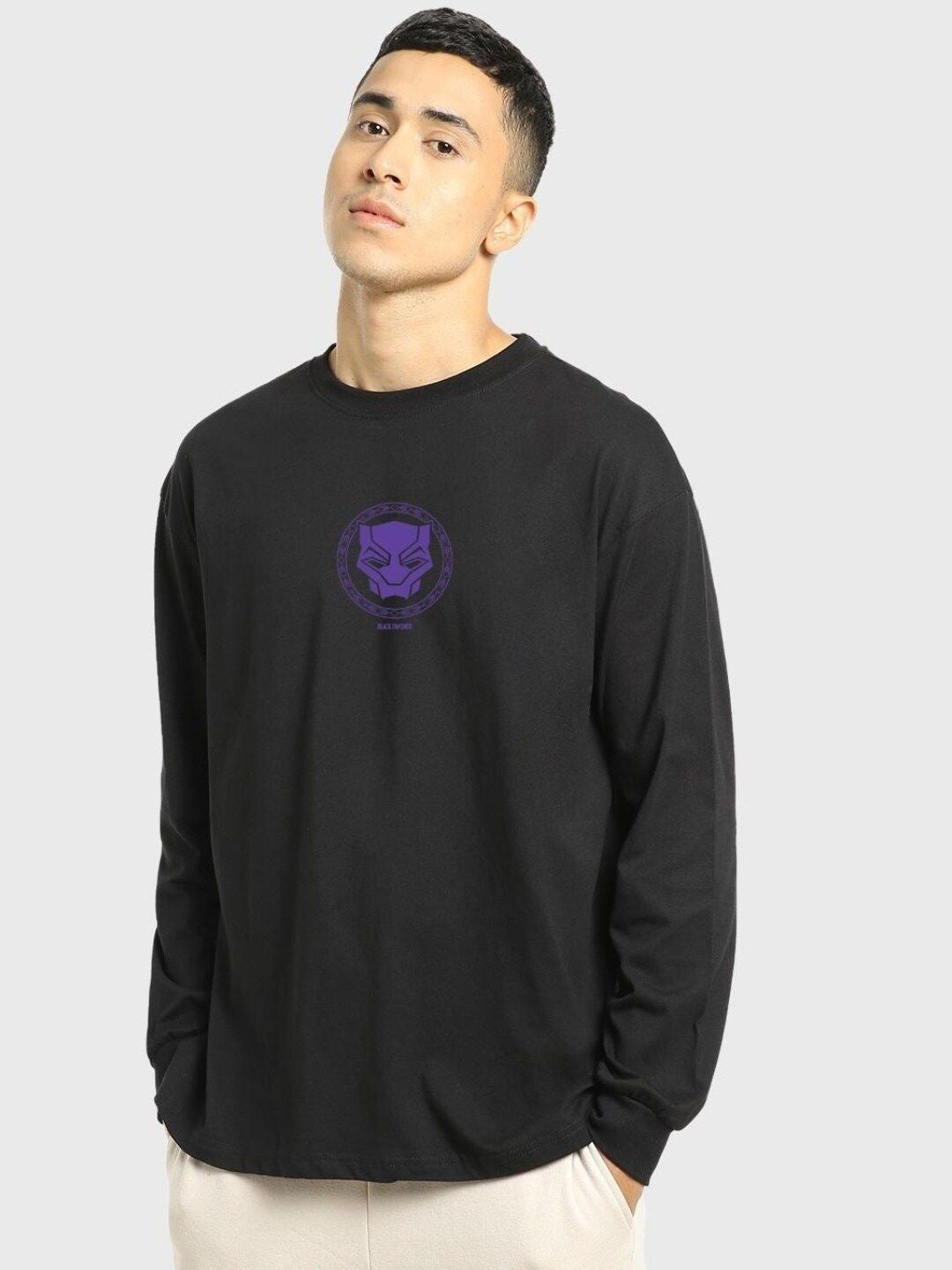 Bewakoof Men Graphic Printed Drop-Shoulder Sleeves Oversize Pure Cotton T-shirt