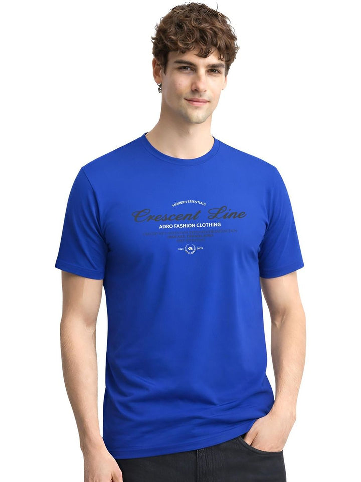 ADRO Men Typography Printed Round Neck Short Sleeves Cotton T-shirt