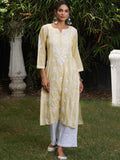 Rumah Wanita Chikankari Motif Etnik Bersulam Kurta Chikankari