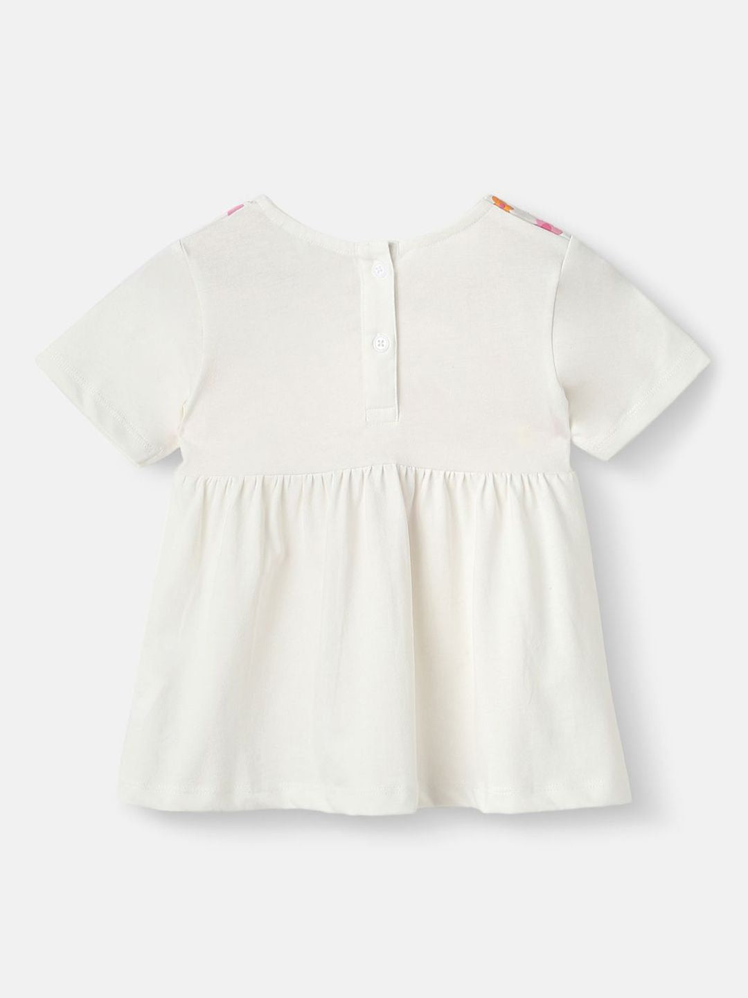 Nauti Nati Girls Floral Embroidered Pure Cotton Gathered Waistline Top & Trousers