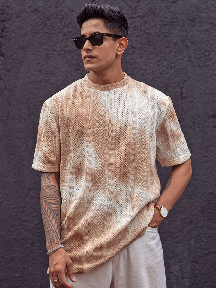 Powerlook Men Dyed Round Neck Oversized T-Shirt