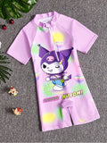 YK Girls Printed Round Neck Legsuit