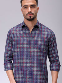 The Indian Garage Co Men Slim Fit Opaque Checked Casual Shirt