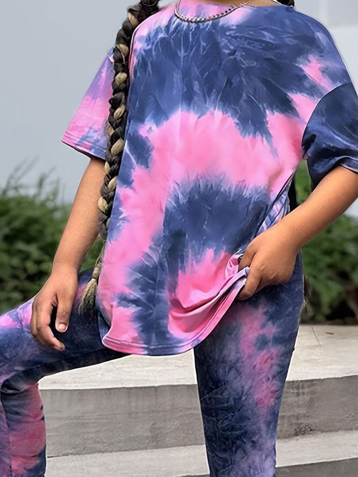 YK Girls Printed T-Shirt & Trousers Clothing Set