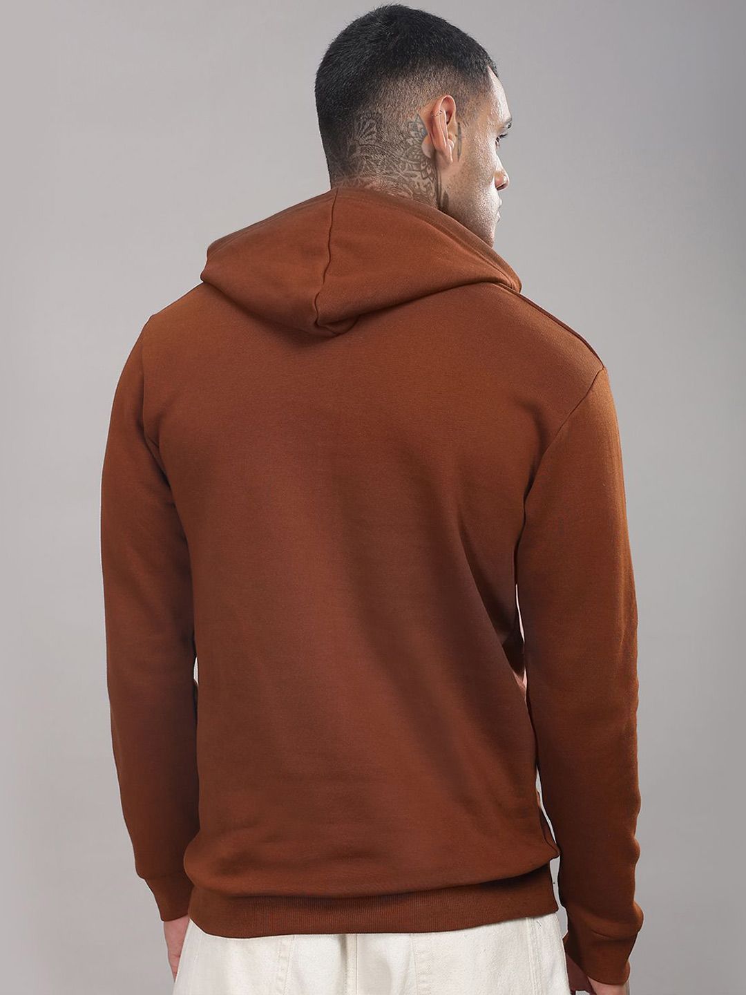 ADRO Lelaki Graphic Printed Hod Cotton Pullover Sweatshirt