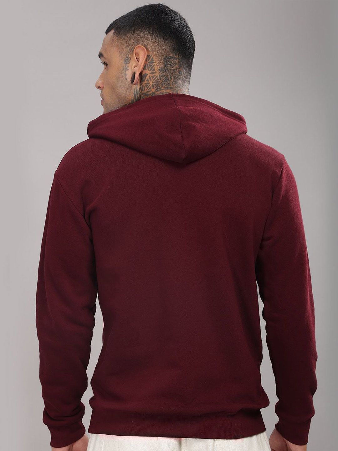ADRO Men Graphic Printed Hood Cotton Pullover Sweatshirt
