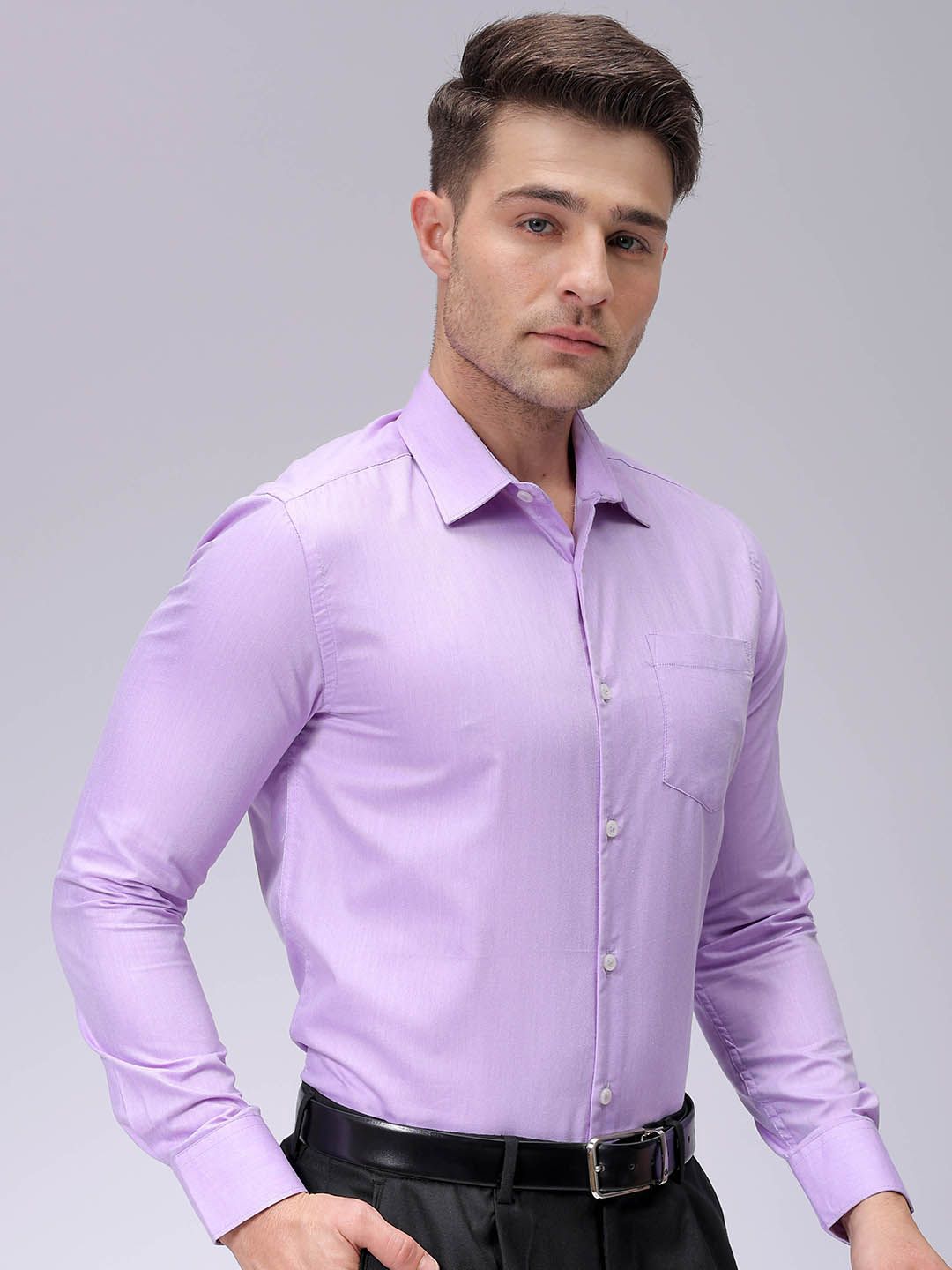 The Indian Garage Co. X Luxe Men Spread Collar Solid Cotton Slim Fit Formal Shirt