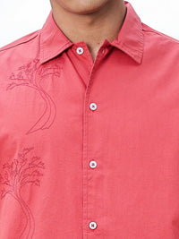 Thomas Scott Men Premium Floral Embroidered Casual Shirt