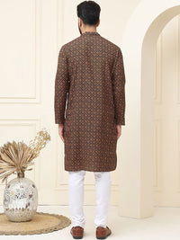 SOJANYA Ethnic Motifs Printed Regular Pure Cotton Kurta With Pyjama