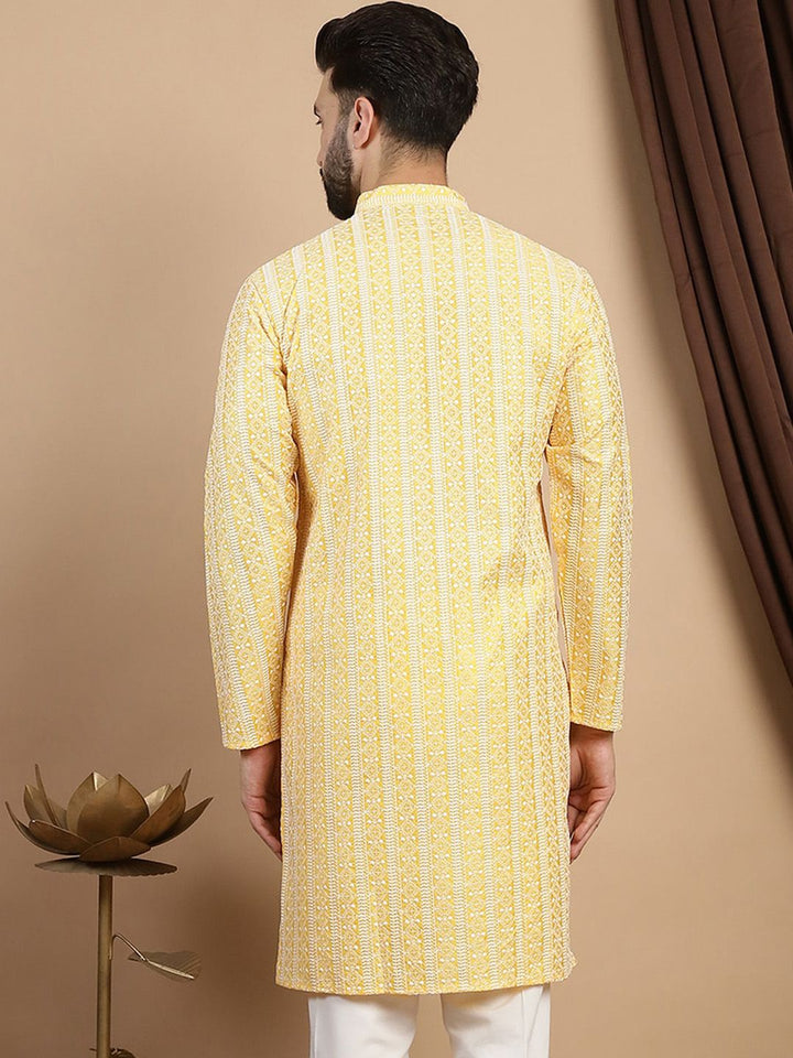 Anouk Embroidered Mandarin Collar Cotton Straight Kurta