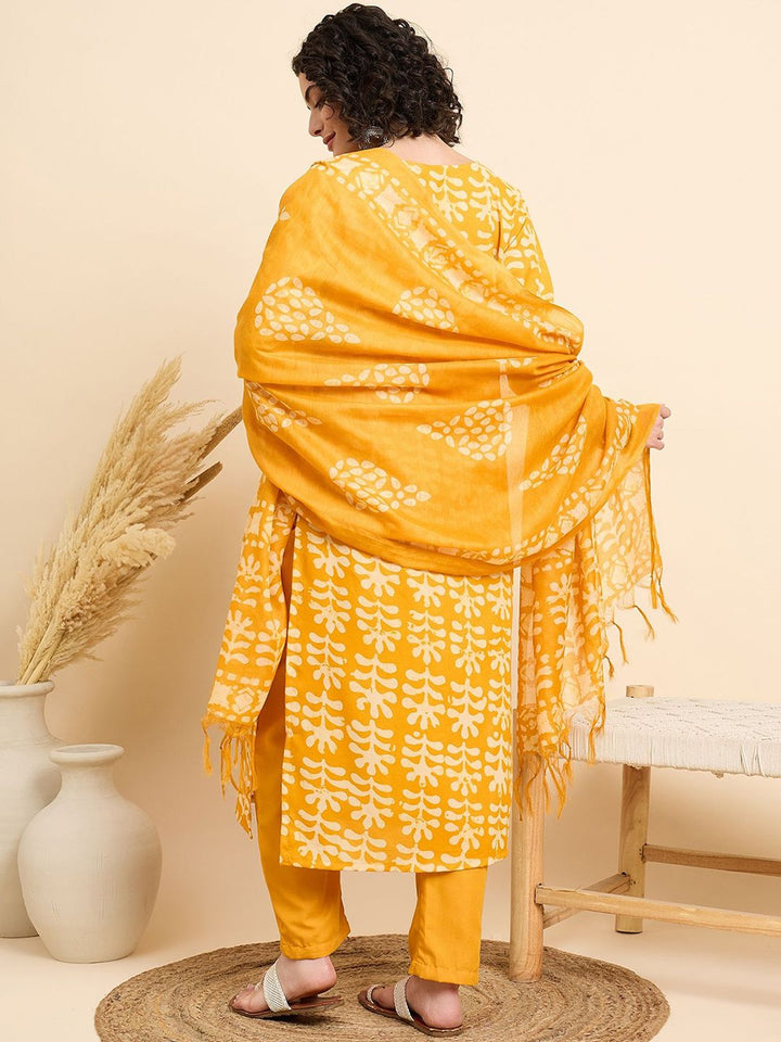 KALINI Women Ethnic Motifs Printed Regular Kurta with Trousers & With Dupatta