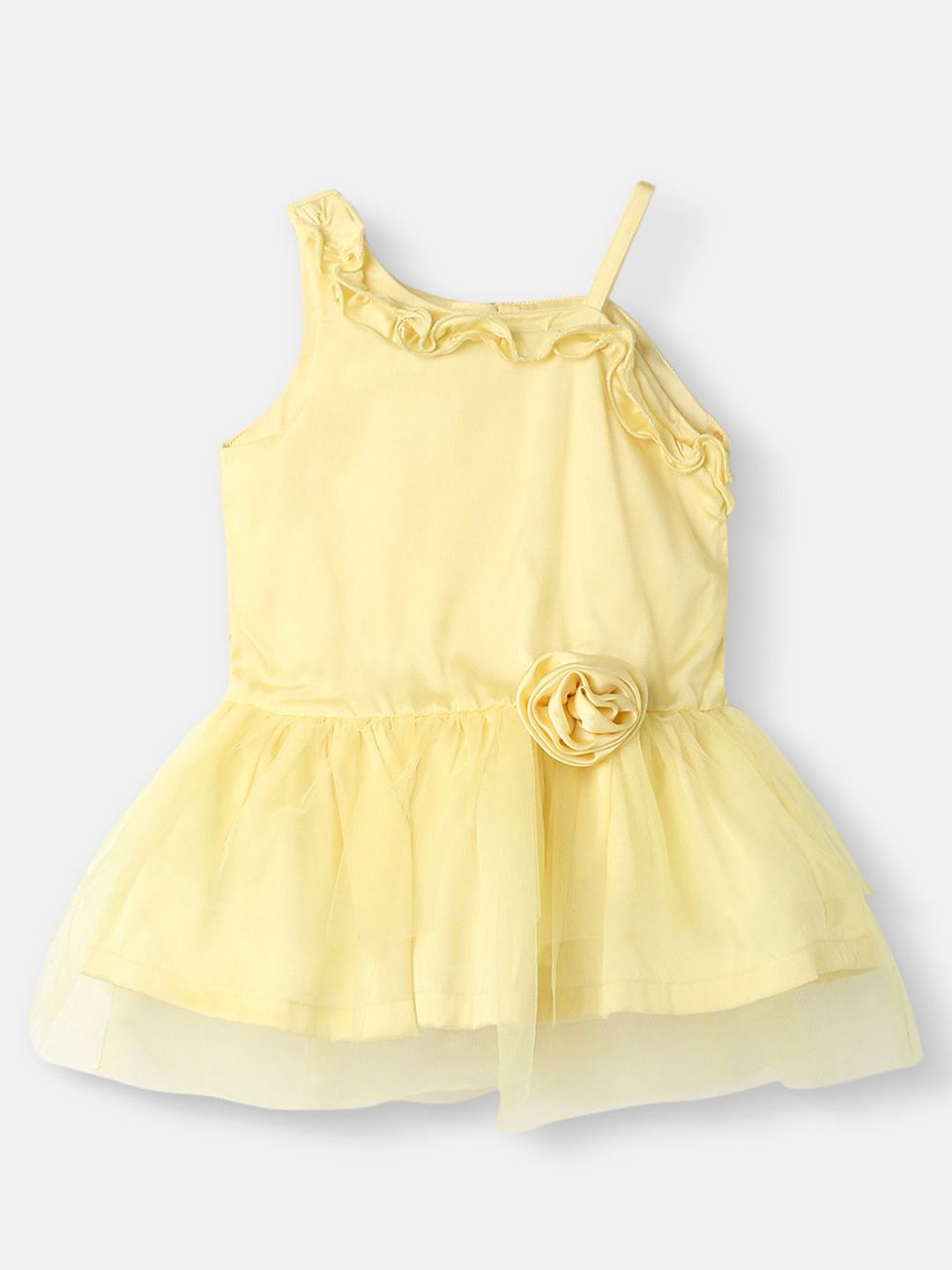 Nauti Nati Girls Mesh Party Frock One Shoulder Dress