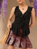 DressBerry Romantic Ruffles Sleeveless Top