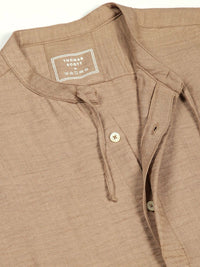 Thomas Scott Men Classic Mandarin Collar Solid Slim Fit Casual Shirt