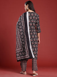 Anouk Ethnic Motifs Printed Pure Cotton Kurta with Trousers & Dupatta