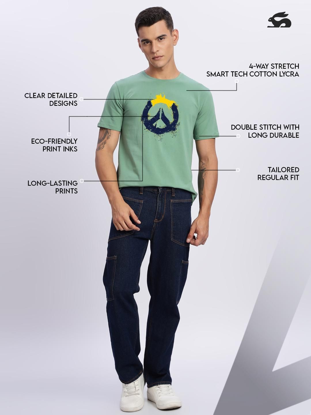ADRO Men Sea Green Tshirts