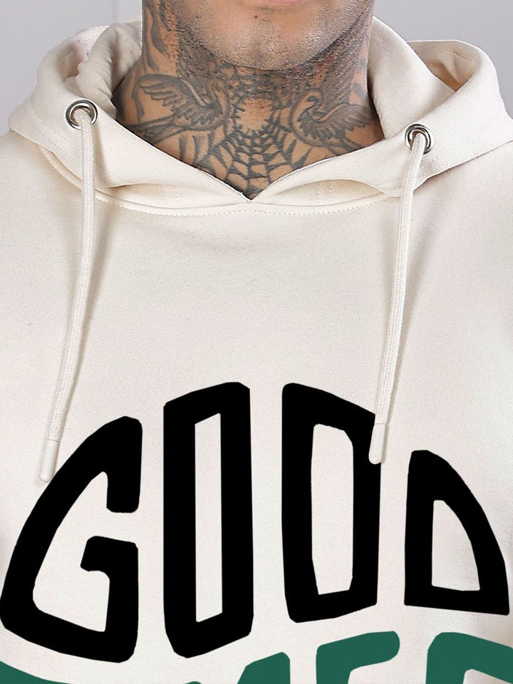 ADRO Lelaki Graphic Printed Cotton Hooded Sweatshirt