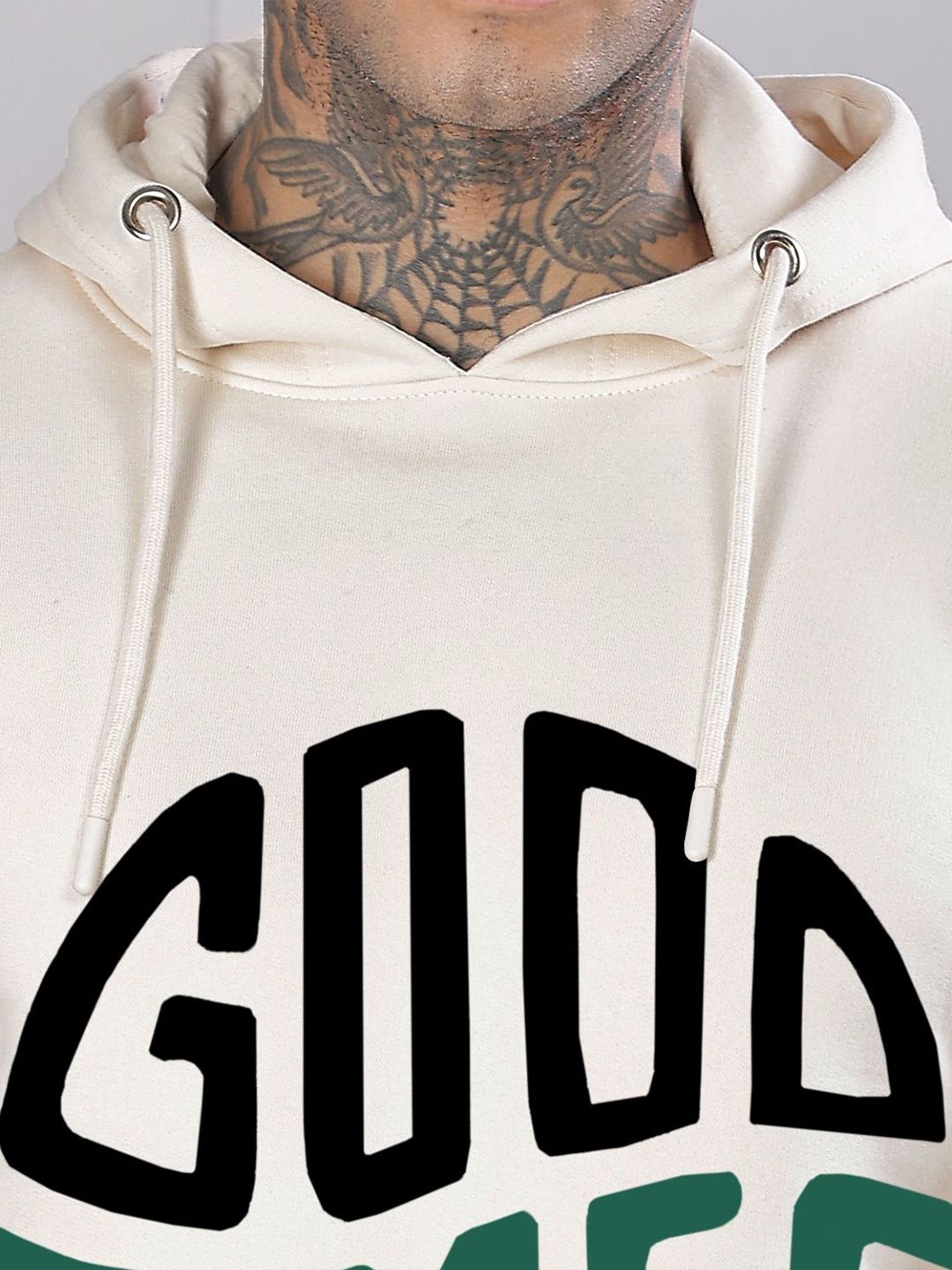 ADRO Lelaki Graphic Printed Cotton Hooded Sweatshirt