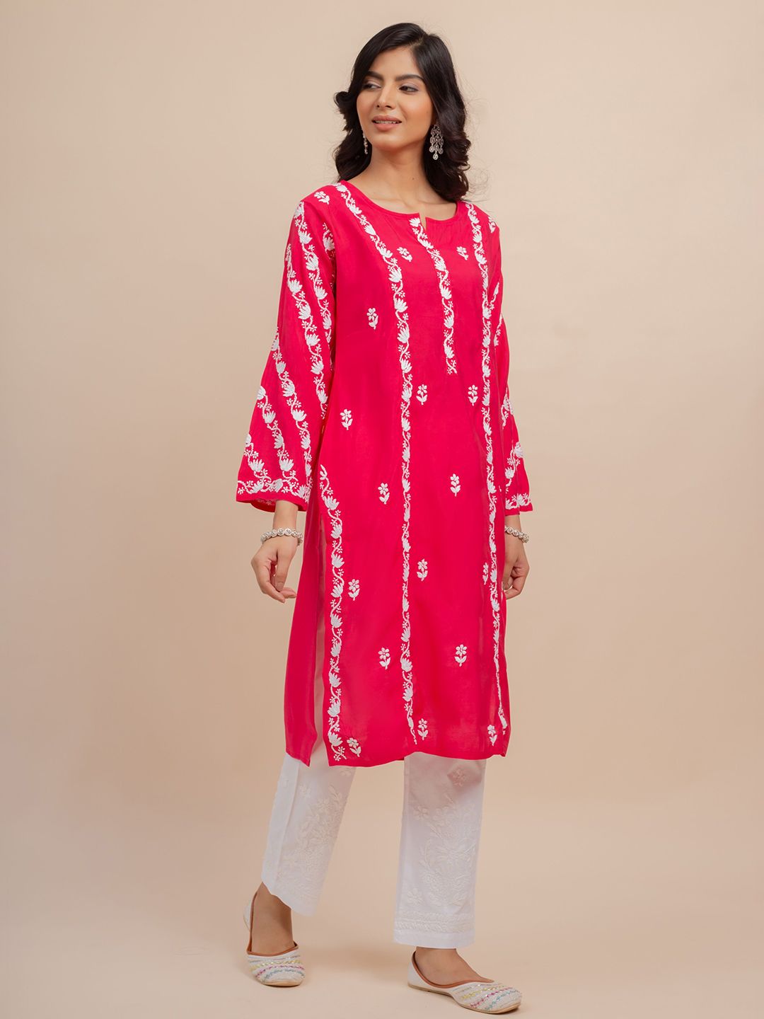 House of Kari Women Chikankari Muslin Kurta