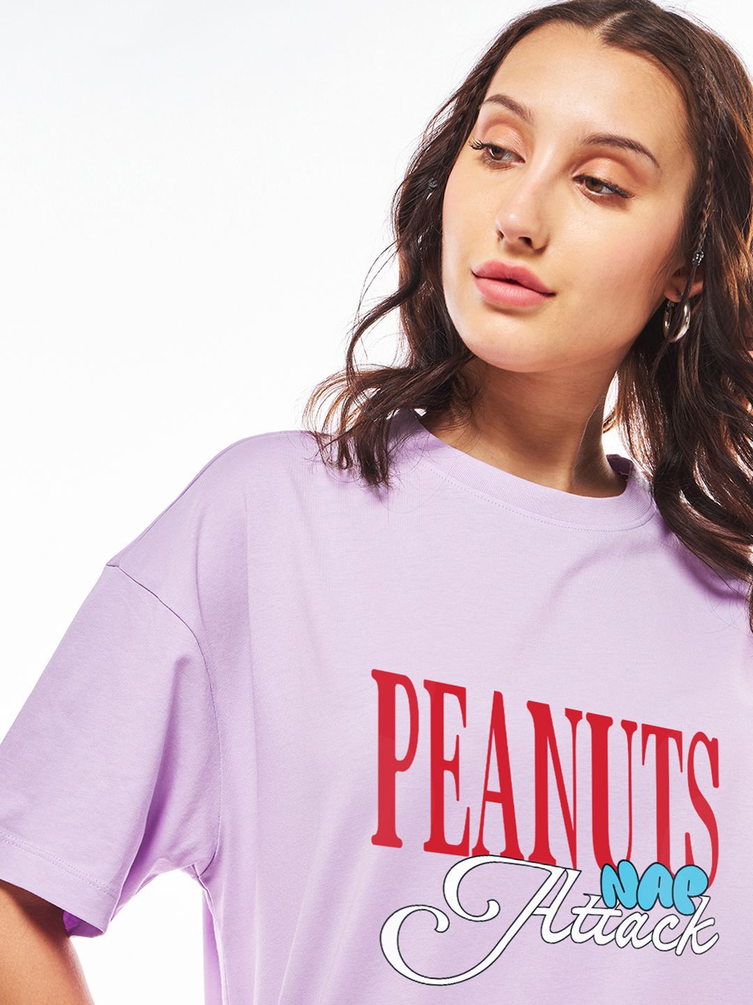 Bewakoof Women Graphic Printed Round Neck Cotton Oversized T-shirt