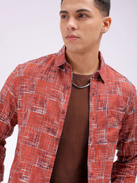 The Indian Garage Co Men Cutaway Collar Checked Cotton Slim Fit Casual Shirt