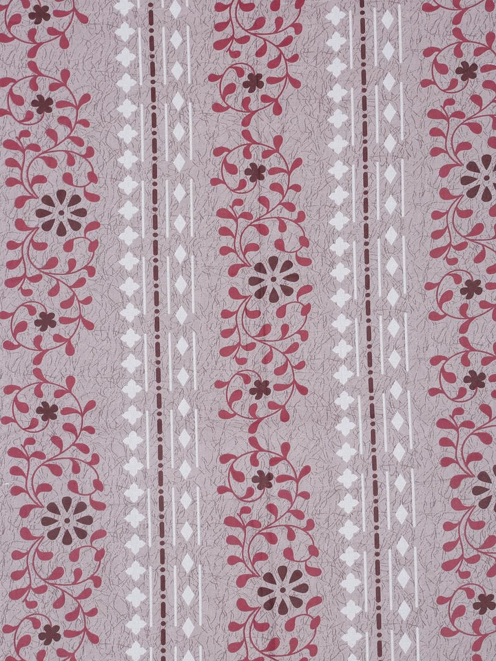 KLOTTHE Pink Floral Printed Dilengkapi 400 TC Kapas Cadar King & 2 Sarung Bantal