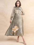 RAREISM Floral Printed Fit & Flare Midi Dress