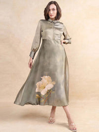 RAREISM Floral Printed Fit & Flare Midi Dress