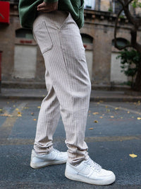 Powerlook Men Beige Regular Fit Crushed Drop Needle Track Pant