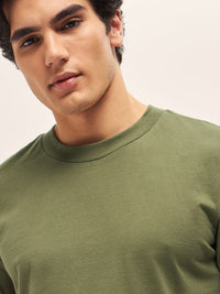 THE BEAR HOUSE Men Solid Round Neck T-Shirt